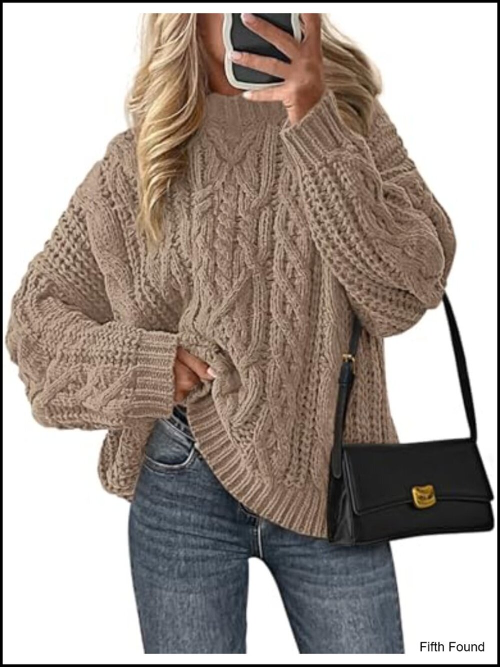 Cable Knit Chunky Oversized Crew Neck Pullover Sweater Women's